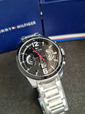 Buy Shop Tommy Hilfiger Decker Quartz Black Dial Silver Steel Strap Watch for Men - 1791472 USA Online