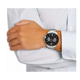 Buy Shop Tommy Hilfiger Decker Quartz Black Dial Silver Steel Strap Watch for Men - 1791472 USA Online