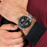 Buy Shop Tommy Hilfiger Decker Quartz Black Dial Silver Steel Strap Watch for Men - 1791472 USA Online