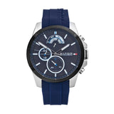 Buy Shop Tommy Hilfiger Decker Quartz Blue Dial Blue Rubber Strap Watch for Men - 1791350 USA Online