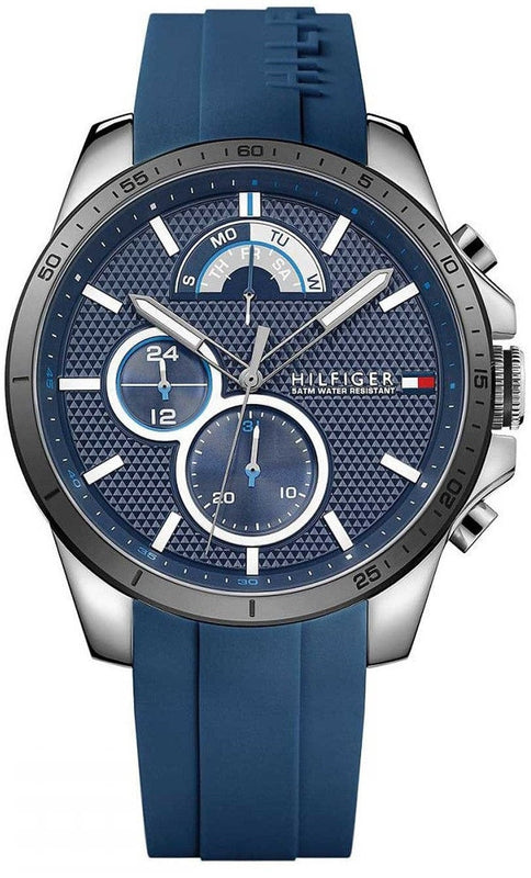 Buy Shop Tommy Hilfiger Decker Quartz Blue Dial Blue Rubber Strap Watch for Men - 1791350 USA Online
