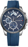 Buy Shop Tommy Hilfiger Decker Quartz Blue Dial Blue Rubber Strap Watch for Men - 1791350 USA Online