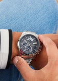 Buy Shop Tommy Hilfiger Decker Quartz Blue Dial Silver Steel Strap Watch for Men - 1791348 USA Online