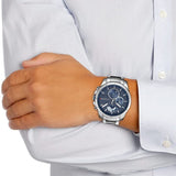 Buy Shop Tommy Hilfiger Decker Quartz Blue Dial Silver Steel Strap Watch for Men - 1791348 USA Online