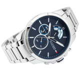 Buy Shop Tommy Hilfiger Decker Quartz Blue Dial Silver Steel Strap Watch for Men - 1791348 USA Online