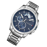 Buy Shop Tommy Hilfiger Decker Quartz Blue Dial Silver Steel Strap Watch for Men - 1791348 USA Online