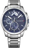 Buy Shop Tommy Hilfiger Decker Quartz Blue Dial Silver Steel Strap Watch for Men - 1791348 USA Online