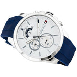 Buy Shop Tommy Hilfiger Decker Quartz White Dial Blue Rubber Strap Watch for Men - 1791349 USA Online