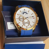 Buy Shop Tommy Hilfiger Decker White Dial Blue Rubber Strap Watch for Men - 1791353 USA Online