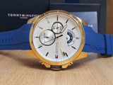 Buy Shop Tommy Hilfiger Decker White Dial Blue Rubber Strap Watch for Men - 1791353 USA Online