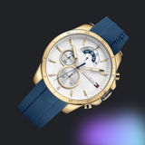 Buy Shop Tommy Hilfiger Decker White Dial Blue Rubber Strap Watch for Men - 1791353 USA Online