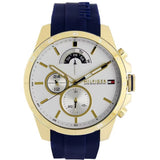 Buy Shop Tommy Hilfiger Decker White Dial Blue Rubber Strap Watch for Men - 1791353 USA Online