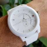 Buy Shop Tommy Hilfiger Denim Analog White Dial White Rubber Strap Watch for Men - 1791481 USA Online