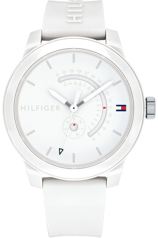 Buy Shop Tommy Hilfiger Denim Analog White Dial White Rubber Strap Watch for Men - 1791481 USA Online