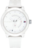 Buy Shop Tommy Hilfiger Denim Analog White Dial White Rubber Strap Watch for Men - 1791481 USA Online