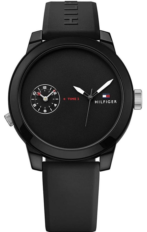 Buy Shop Tommy Hilfiger Denim Black Dial Black Rubber Strap Watch for Men - 1791326 USA Online