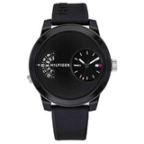 Buy Shop Tommy Hilfiger Denim Black Dial Black Rubber Strap Watch for Men - 1791555 USA Online