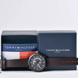 Buy Shop Tommy Hilfiger Denim Black Dial Brown Leather Strap Watch for Men - 1791478 USA Online