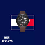 Buy Shop Tommy Hilfiger Denim Black Dial Brown Leather Strap Watch for Men - 1791478 USA Online
