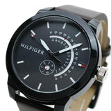 Buy Shop Tommy Hilfiger Denim Black Dial Brown Leather Strap Watch for Men - 1791478 USA Online