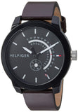 Buy Shop Tommy Hilfiger Denim Black Dial Brown Leather Strap Watch for Men - 1791478 USA Online