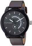 Buy Shop Tommy Hilfiger Denim Black Dial Brown Leather Strap Watch for Men - 1791478 USA Online