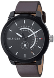 Buy Shop Tommy Hilfiger Denim Black Dial Brown Leather Strap Watch for Men - 1791478 USA Online