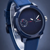Buy Shop Tommy Hilfiger Denim Blue Dial Blue Rubber Strap Watch for Men - 1791556 USA Online