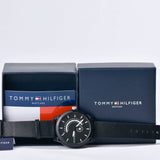 Buy Shop Tommy Hilfiger Denim Quartz Black Dial Black Leather Strap Watch for Men - 1791479 USA Online