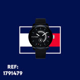 Buy Shop Tommy Hilfiger Denim Quartz Black Dial Black Leather Strap Watch for Men - 1791479 USA Online