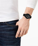 Buy Shop Tommy Hilfiger Denim Quartz Black Dial Black Leather Strap Watch for Men - 1791479 USA Online