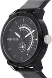 Buy Shop Tommy Hilfiger Denim Quartz Black Dial Black Leather Strap Watch for Men - 1791479 USA Online