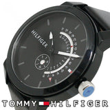Buy Shop Tommy Hilfiger Denim Quartz Black Dial Black Leather Strap Watch for Men - 1791479 USA Online