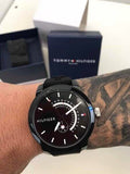 Buy Shop Tommy Hilfiger Denim Quartz Black Dial Black Rubber Strap Watch for Men - 1791483 USA Online