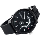 Buy Shop Tommy Hilfiger Denim Quartz Black Dial Black Rubber Strap Watch for Men - 1791483 USA Online