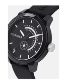 Buy Shop Tommy Hilfiger Denim Quartz Black Dial Black Rubber Strap Watch for Men - 1791483 USA Online