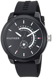 Buy Shop Tommy Hilfiger Denim Quartz Black Dial Black Rubber Strap Watch for Men - 1791483 USA Online