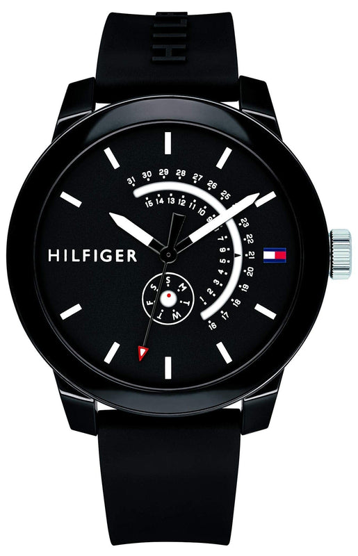 Buy Shop Tommy Hilfiger Denim Quartz Black Dial Black Rubber Strap Watch for Men - 1791483 USA Online
