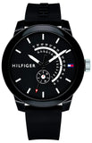 Buy Shop Tommy Hilfiger Denim Quartz Black Dial Black Rubber Strap Watch for Men - 1791483 USA Online
