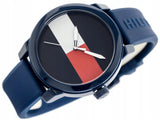 Buy Shop Tommy Hilfiger Denim Quartz Blue Dial Blue Rubber Strap Watch for Men - 1791322 USA Online