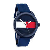 Buy Shop Tommy Hilfiger Denim Quartz Blue Dial Blue Rubber Strap Watch for Men - 1791322 USA Online
