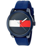 Buy Shop Tommy Hilfiger Denim Quartz Blue Dial Blue Rubber Strap Watch for Men - 1791322 USA Online