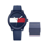 Buy Shop Tommy Hilfiger Denim Quartz Blue Dial Blue Rubber Strap Watch for Men - 1791322 USA Online