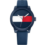 Buy Shop Tommy Hilfiger Denim Quartz Blue Dial Blue Rubber Strap Watch for Men - 1791322 USA Online