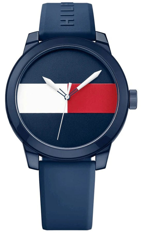 Buy Shop Tommy Hilfiger Denim Quartz Blue Dial Blue Rubber Strap Watch for Men - 1791322 USA Online