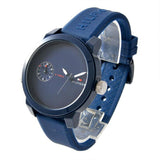 Buy Shop Tommy Hilfiger Denim Quartz Blue Dial Blue Rubber Strap Watch for Men - 1791325 USA Online