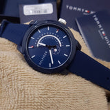 Buy Shop Tommy Hilfiger Denim Quartz Blue Dial Blue Rubber Strap Watch for Men - 1791482 USA Online