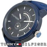 Buy Shop Tommy Hilfiger Denim Quartz Blue Dial Blue Rubber Strap Watch for Men - 1791482 USA Online