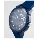 Buy Shop Tommy Hilfiger Denim Quartz Blue Dial Blue Rubber Strap Watch for Men - 1791482 USA Online