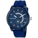 Buy Shop Tommy Hilfiger Denim Quartz Blue Dial Blue Rubber Strap Watch for Men - 1791482 USA Online